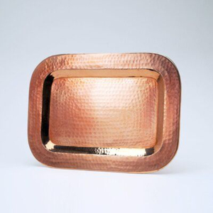 Latest Copper Hammered Food Serving <b>Tray</b> Rectangular For Home Hotel And Restaurant Use Tabletop Snacks & Drinks Serving <b>Trays</b> - Product Image 6