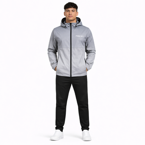 Vestes coupe-vent décontractées en polyester imperméable pour hommes avec logo personnalisé, coupe-vent pour le sport, vente en gros de vestes pour hommes - Product Image 1