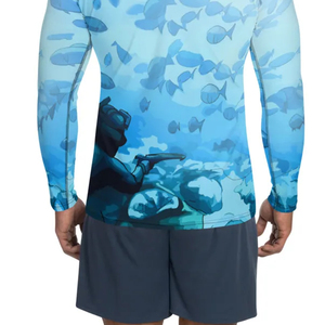 Direct Factory-Made Men's Rash Guard Adult Swimming <b>Compression</b> <b>Shirt</b> Full Sleeves Breathable Quick-Dry Anti-UV Men's Rash Guard - Product Image 6