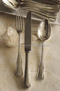 Cubiertos de calidad superior hechos a mano diseño clásico pulido de plata al por mayor cubiertos decorativos cucharas y cuchillos de Metal reutilizables - Product Image 6