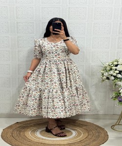 Robe longue trapèze moderne en coton Hakoba imprimé avec motifs, style ethnique pour femme 85519 JENIL-JC375-Arundhti - Product Image 1
