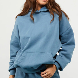 Sudadera con Capucha Extra Grande Personalizada para Mujer, Color Sólido, Hombros Caídos, Algodón, Informal, Proveedor OEM ODM 2026 - Product Image 1