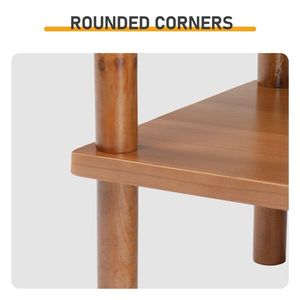 Tavolino da Caffè a 2 Ripiani per Patio, Resistente alle Intemperie, Tavolino da Interno con Ripiano Portaoggetti, Tavolino Laterale in Legno per Esterni - Product Image 5