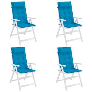 Ensemble de 4 coussins lombaires et coussins d'assise bleu clair pour chaises à dossier haut - Product Image 4