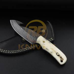 High Quality Handcrafted Damascus Steel Hunting Skinner <b>Knife</b> <b>Bone</b> <b>Handle</b> Outdoor Camping DIY Customizable OEM Service Available - Product Image 2