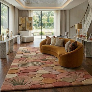 Modern Hand Tufted Pebble <b>Stone</b> Rug Botanical River Rock Carpet Plush Soft Nature Inspired Wool Area Rug Home Floor Decoration - Product Image 6