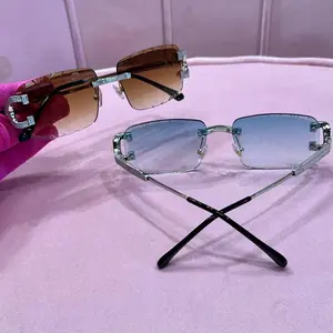 Lunettes de soleil de luxe en moissanite couleur EF VVS VS, taille personnalisée, pour femme, style bijoux, pour fêtes, mariages, anniversaires - Product Image 2