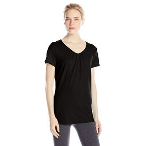 T-shirts basiques personnalisés pour femmes, imprimés, été, uni, 100% coton, col rond, fabriqués au Pakistan - Product Image 3