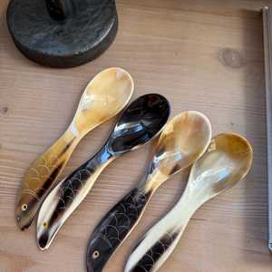 Cucharas de Cuerno de Búfalo con Forma Natural, Pulimentadas, Duraderas, Decoración para el Hogar, Imitación Antigua, Hechas a Mano, Ecológicas, Tema de Ángel MN - Product Image 6