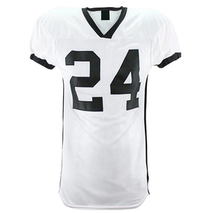 Ensemble de maillot et pantalon de football américain personnalisé, blanc et noir, numéro 24, rose, pour homme adulte, en polyester, avec protection - Product Image 2