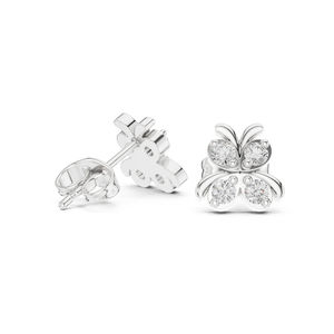 Boucles d'oreilles de fiançailles en or jaune 14 carats avec diamant rond cultivé en laboratoire pour femmes |   Nouveau diamant cultivé - Product Image 4