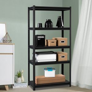 Scaffali da Garage RT a 5 Ripiani in Acciaio Nero Opaco con Struttura Robusta e Ripiani Regolabili - Product Image 2