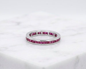 แหวนทับทิมธรรมชาติทำด้วยมือ18K สีขาวทองอินเทรนด์สำหรับงานแต่งงานงานวันครบรอบ - Product Image 4
