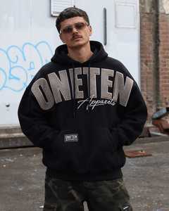 เสื้อฮู้ดโอเวอร์ไซส์ผู้ชาย ONETEN APPARELS ลายพิมพ์ฟล็อก สตรีทแวร์ ผ้าฝ้ายเฟรนช์เทอร์รี่ ดีไซน์กระเป๋าเสื้อ สำหรับใส่ในฤดูใบไม้ร่วง - Product Image 6