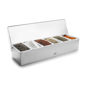 Contenitore per condimenti in acciaio inossidabile Lacor, scatola portaoggetti a 6 scomparti per spezie da cucina - Product Image 3