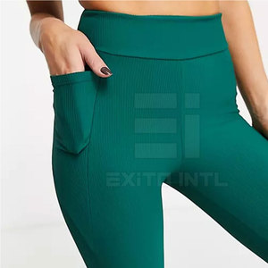 High Quality Custom Women's Solid Mid Waist <b>Leggings</b> with Custom Logo Quick Dry & Breathable for Fitness Yoga - Product Image 6