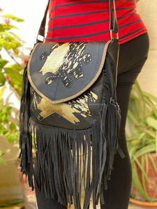 กระเป๋าถือหนังพู่กระเป๋าสลิงหนังสัตว์พิมพ์กระเป๋าออกแบบสำหรับผู้หญิง - Product Image 5