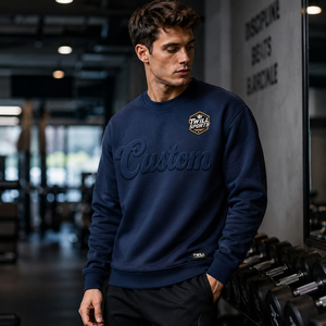 Sweat-shirt à col rond pour homme, imprimé en relief avec blocs de couleur, coupe classique, décontracté, pour l'automne, collection Always Keep Shine - Product Image 2