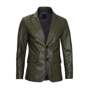 Blazer de Cuero Cruzado Premium para Hombre, Chaqueta Elegante de Manga Larga Estilo Americano, Transpirable para Negocios y Eventos - Product Image 1