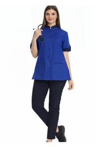 Ensemble d'uniformes médicaux confortables en tissu éponge polyester/rayonne pour femmes, infirmières, vente en gros, pour salons de beauté, unisexe, avec aiguille - Product Image 5