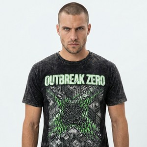 T-shirt pour homme bleu marine, imprimé graphique personnalisé, motif crâne, design géométrique, tee-shirt en coton de haute qualité, streetwear, coupe ajustée, hauts pour homme - Product Image 6