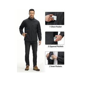 Men's Lightweight Softshell Jacket Fleece <b>Lined</b> Waterproof Tactical Rain Zip Up Winter <b>Coat</b> Windbreaker Casual - Product Image 5