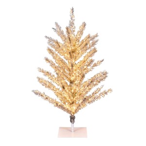 Artificial Spruce Christmas Tree with Warm White LED <b>Lights</b> Plug-In Indoor Decor Standing Base Bendable <b>Branches</b> - Product Image 6