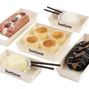 Barquette à emporter écologique en bois jetable, contenant alimentaire biodégradable en PET pour pâtisserie et sushi - Product Image 1