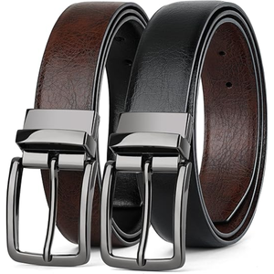 Ceinture en cuir véritable pour homme, boucle en acier de haute qualité, réversible, formelle, de travail, décontractée, vente chaude - Product Image 2
