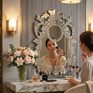 Espejo de Pared Estilo Veneciano de Lujo |   Espejo Decorativo de Estilo Barroco Vintage |   Elegante Espejo de Vidrio para Decoración de Pared de Sala de Estar - Product Image 5