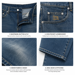 Jeans en denim bleu vintage de haute qualité pour hommes, coupe droite, décontractés, en coton, style streetwear, vente en gros, OEM - Product Image 4