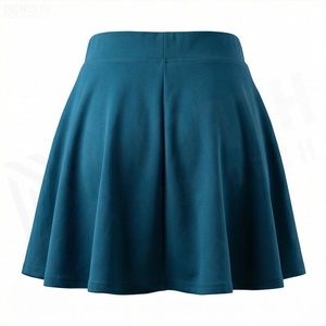 Mini-jupe trapèze pour femme, couleur unie, taille élastique, respirante, style sportif, bleu sarcelle - Product Image 2