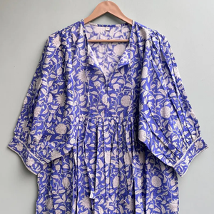 เดรสลำลองผู้หญิง ใส่ได้ทุกวัน ทุกฤดู ผ้าทอ 100% ผ้าฝ้าย พิมพ์ลายดอกไม้/สีพื้น แขนสั้น เอวทรงเอ็มไพร์ ทรงเบบี้ดอลล์ - Product Image 4