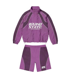 Custom Nylon <b>Men's</b> Windbreaker Tracksuits Set Zip-up Hoodie and <b>Shorts</b> Plain Summer Wind Breaker <b>Short</b> & T-shirt Set - Product Image 3