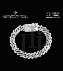 Pulsera de Cadena Cubana Premium con Diamantes Iced Out, Oro 10KT 14KT, Plata 925, VS1 VS2, Color H-I, Lujo Hip Hop Bling - Product Image 3