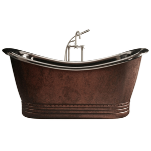 Bañera de Cobre Vintage Hecha a Mano con Textura Antigua Oscura, Bañera de Lujo Independiente para Hoteles, Villas y Hogares Elegantes - Product Image 1