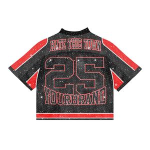 T-shirt unisexe à col en V surdimensionné de haute qualité, manches courtes, streetwear, jersey en maille, longueur normale, 100% coton pour homme TANAZAINRA - Product Image 2