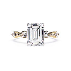 Aries Jewel Full Band Lab Grown Diamond <b>Set</b> 2.5CT Emerald Cut IGI Certi 14K Solid <b>Gold</b> <b>Ring</b> Engagement Wedding Anniversary <b>Rings</b> - Product Image 1