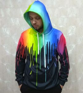 เสื้อฮู้ดดี้แฟชั่นทรงหลวมพิมพ์ลายดิจิทัล 3 มิติ ลายรุ้ง ผ้าโพลีเอสเตอร์ 100% แห้งเร็วสำหรับฤดูใบไม้ร่วง ขายส่ง - Product Image 2