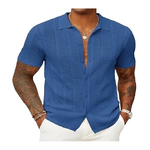 Polo homme col rond uni pas cher, design personnalisé tendance, grandes tailles, décontracté et élégant. - Product Image 1