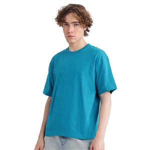 T-shirt ample tricoté pour homme, style streetwear, épaules tombantes, en coton/fibre de bambou 230g, coupe décontractée, mode OEM - Product Image 3