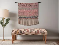 Banc ottoman en jute Kilim moderne fait main, d'inspiration turque, avec siège rembourré en bois, pour chambre à coucher, entrée, meuble décoratif