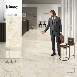 Carreaux de sol en marbre brillant 60x60 60x120 Porcelanto Poli et émaillé Carreaux de céramique noirs en porcelaine pour sol et mur - Product Image 5