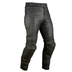 Pantalon Moto Homme en Cuir PU Noir Coupe Droite Respirant Taille Mi-Haute Style Automne Robuste - Product Image 1