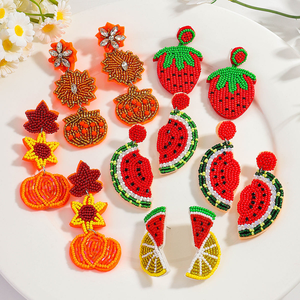 Joyería Artesanal Personalizada con Cuentas de Frutas (Limón/Naranja/Sandía/Fresa) para Uso Casual de Verano - Product Image 2