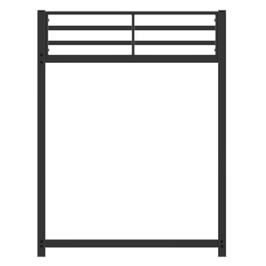 Twin Metal Bunk <b>Bed</b> with <b>Low</b> Ladder Sturdy Steel Construction Safe Design Easy Assembly Black <b>Bed</b> <b>Frame</b> - Product Image 2