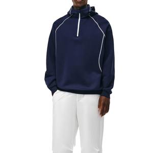 Sweat-shirt unisexe respirant à capuche épais et surdimensionné, avec fermeture éclair 1/4, uni, en promotion - Product Image 5