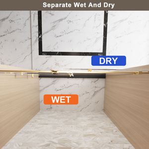 Porta Doccia Scorrevole Singola Senza Telaio 152 cm L x 193 cm A, Vetro Temperato Trasparente 6 mm con Pellicola Antiesplosione, Maniglia in Acciaio Inox - Product Image 5