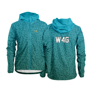 Men's Hooded Windbreaker Jacket Geometric Pattern Print Zipper Closure Sporty Style Spring Wear Lightweight Polyester Shell - Product Image 3