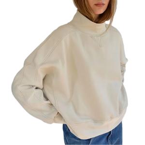 Sudadera Oversize de Algodón 100% con Forro Polar Ecológico para Mujer, Cuello Redondo, con Logotipo Personalizado, Venta al por Mayor OEM, Estilo Urbano - Product Image 5